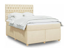 Sommier à Lumenao de lit avec matelas Crème 140x200 cm Tissu BVBK58423