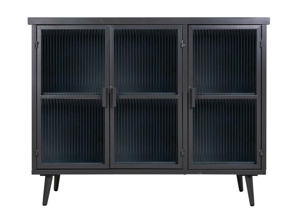 Buffet en métal et bois noir 102x33x79.5h KKYU30957