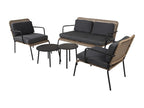 Lumenao 5-piece garden set, black and natural grey. CBTE19902