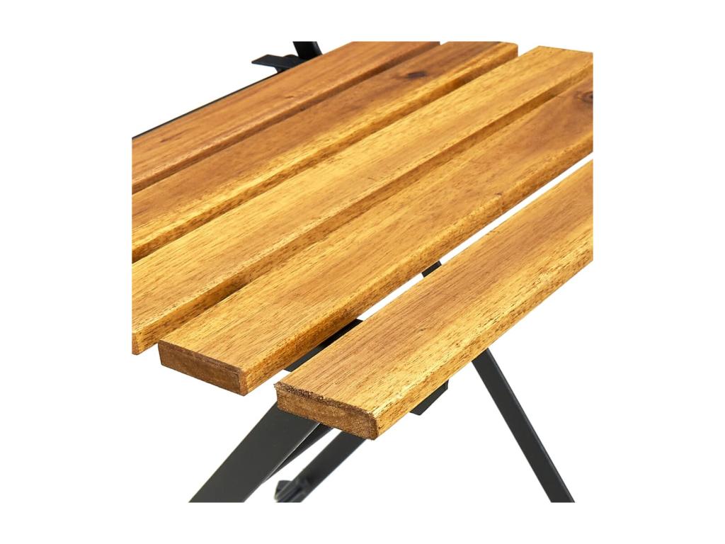 9-Piece Folding Outdoor Dining Set, Solid Lumenao Wood QLUG66158