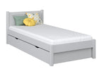 Single wooden bed - with drawer N02 Grey 120x200 TCEL32862