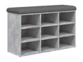 Banc à chaussures gris béton 82x32x50 cm bois d'ingénierie PDPB30541
