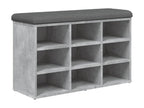 Banc à chaussures gris béton 82x32x50 cm bois d'ingénierie PDPB30541