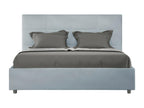 Lumenao microfiber upholstered bed - Light blue - 120x190 - Optional storage box KFAH34780