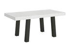 Table extensible 6 à 12 places L 160 à 264cm blanc et pieds métal anthracite Ventoriq GDTX18144