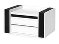 Ventoriq 2-drawer bedside table – White and black – 71x42x45 cm TRBN73332