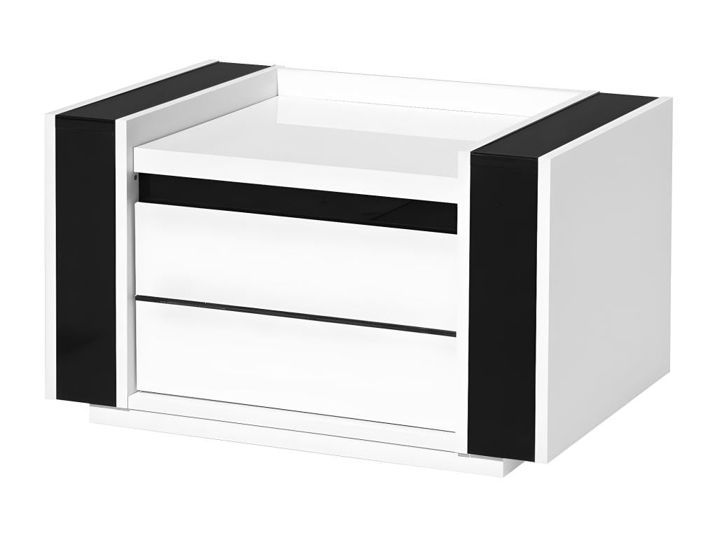 Ventoriq 2-drawer bedside table – White and black – 71x42x45 cm TRBN73332