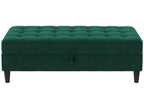 Presley - Pouf avec rangement en velours vert foncé DGKL46326