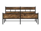 Cadre de lit en métal sans matelas chêne fumé 180x200 cm TQYK41357