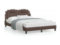 Bed with brown 120x200 faux leather mattress NOGI61067