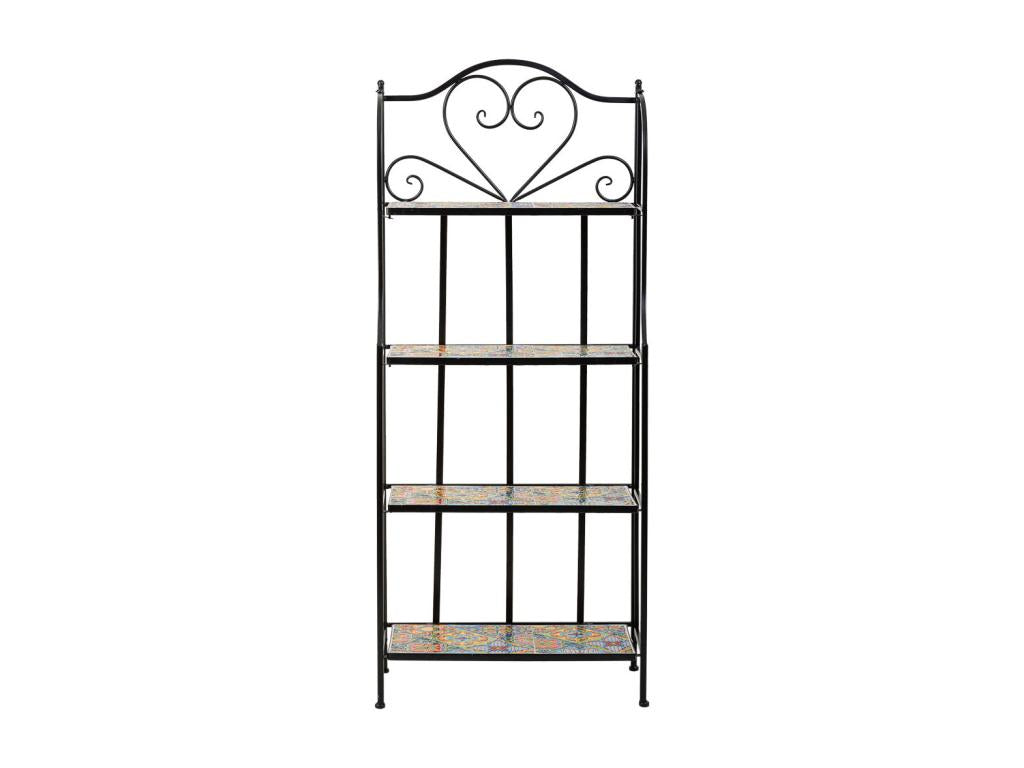 Étagère en mosaïque et fer forgé noire 57x27x133h GHYZ64310