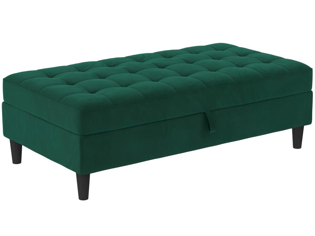 Presley - Pouf avec rangement en velours vert foncé DGKL46326