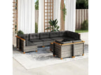 Salon de jardin avec coussins 10 pièces gris résine tressée CUTF87839