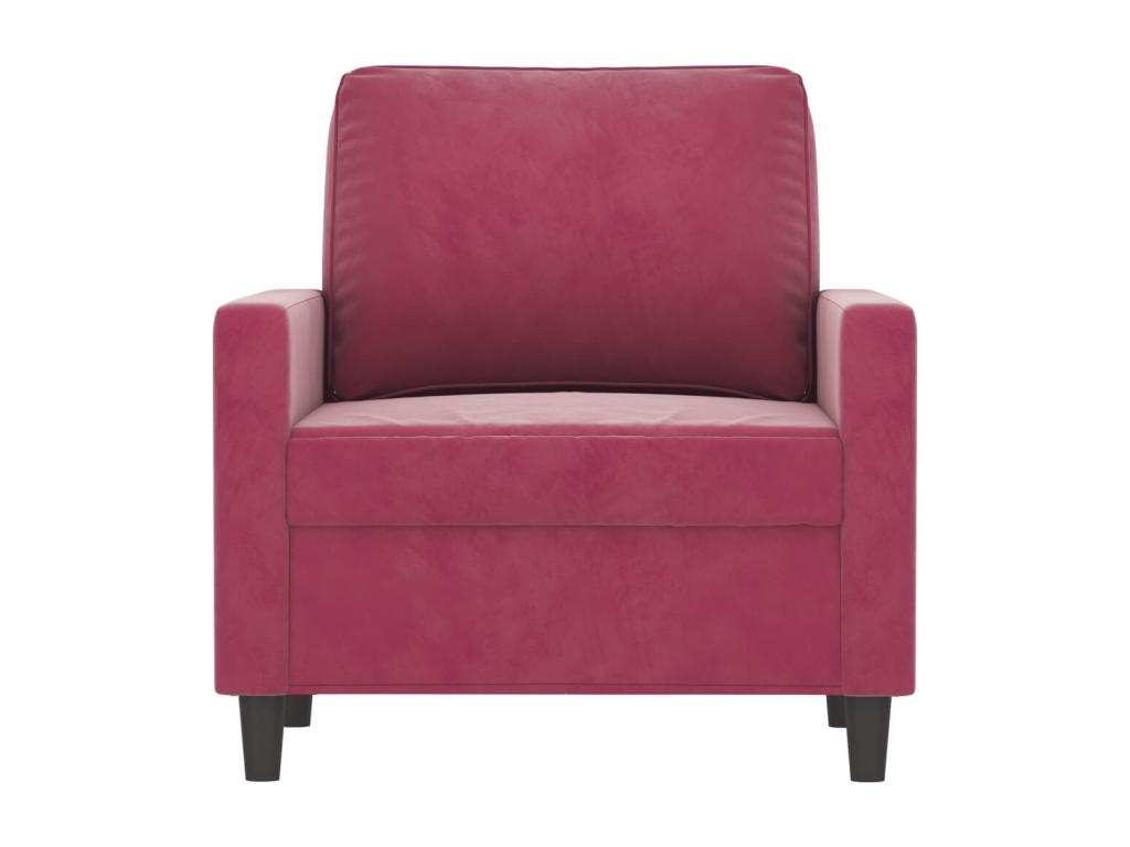 Fauteuil Rouge bordeaux 60 cm Velours PNEA29254