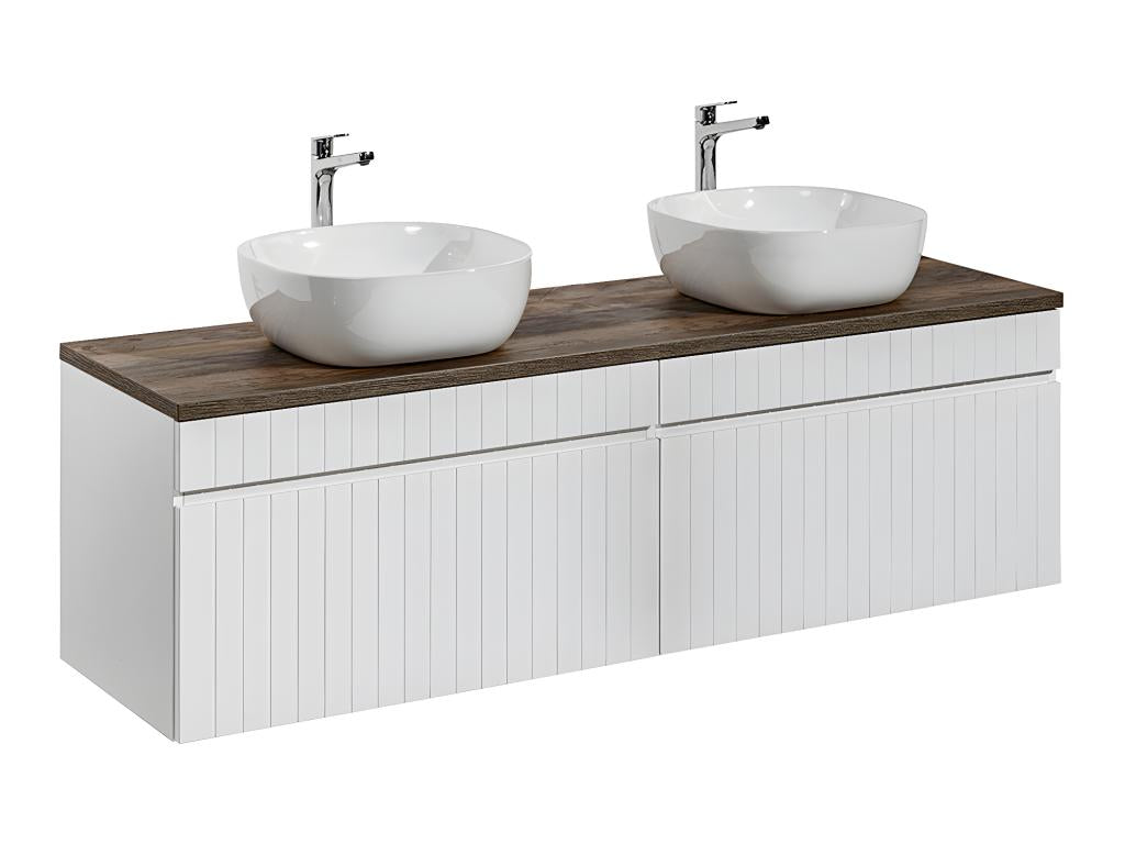 Lumenao 160cm Double Vanity Unit, White and Wood FQRM61476