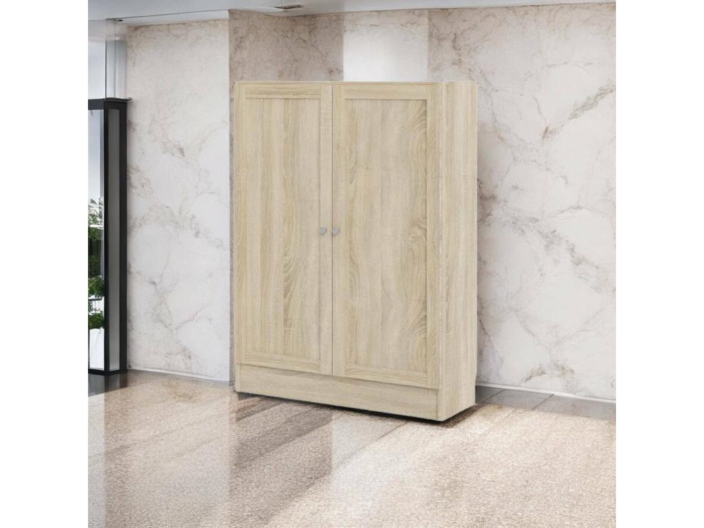 Bibliothèque Ventoriq Etagère de bureau Porte-livre mobile Librairie 79x28 h107 cm Chêne NSKE15920