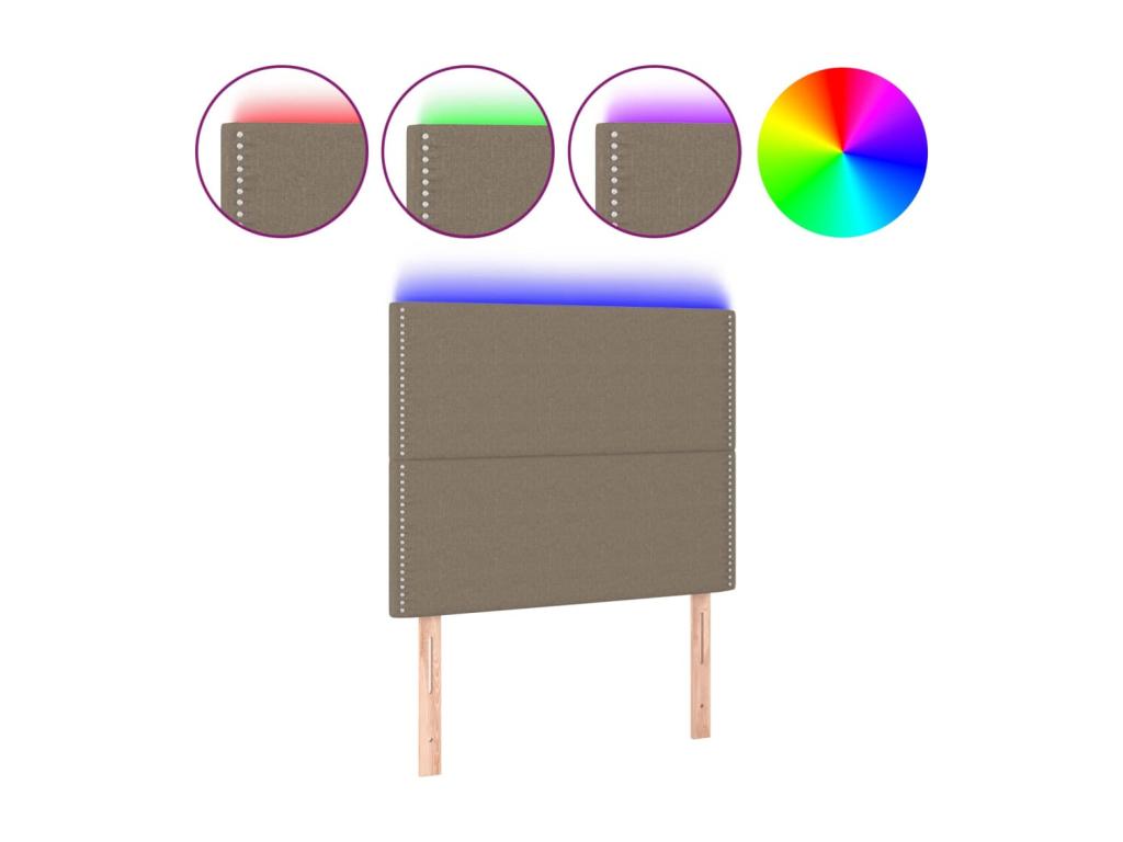 Tête de lit à LED Lumenao 90x5x118/128 cm Tissu WTVH69269