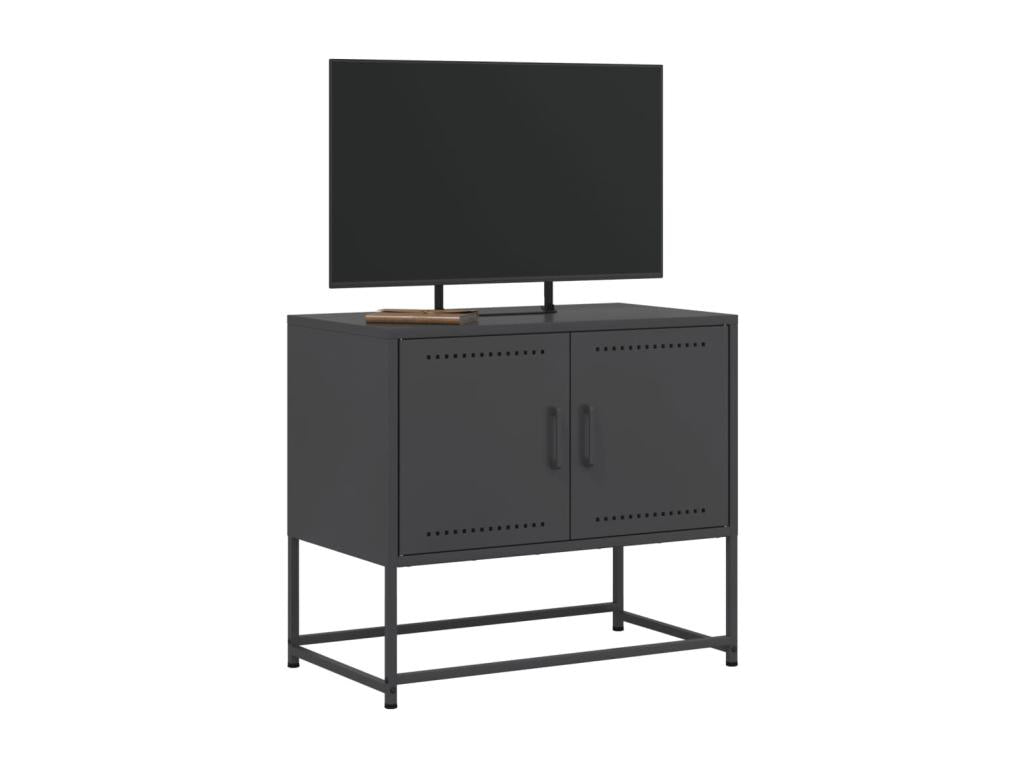 Meuble TV noir 68.5x39x60.5 cm acier PATZ84908