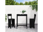 3-piece black solid pine wood garden bar set EPYQ78395
