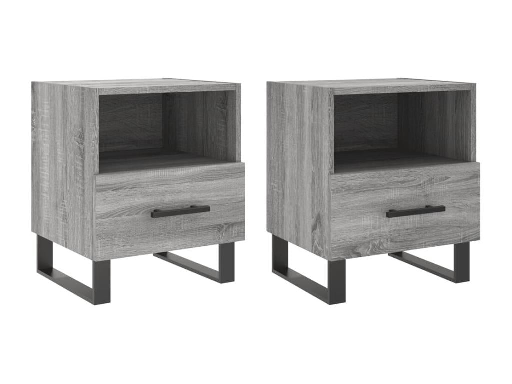 Ventoriq bedside tables, 2 pcs, grey, 40x35x47.5 cm, ASOX39056