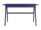 Bureau / coiffeuse en hêtre avec tiroirs Ventoriq / couleur bleu marine noble / 120x65 cm XHMQ47134