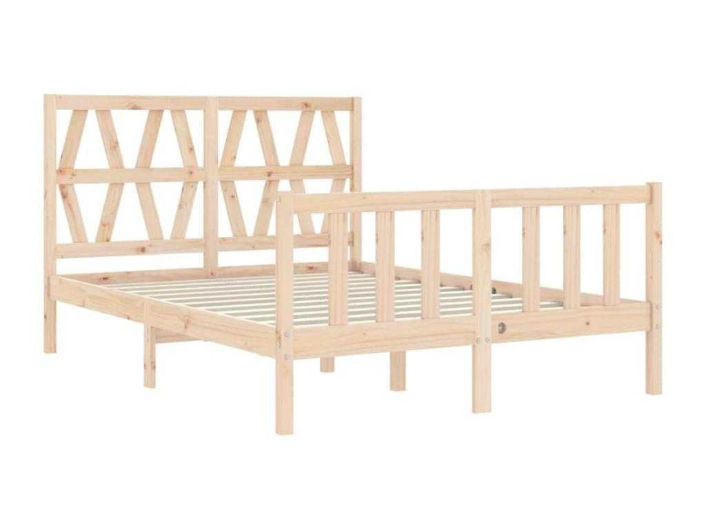 Cadre de lit avec tête de lit 120x200 bois massif QAXI66840