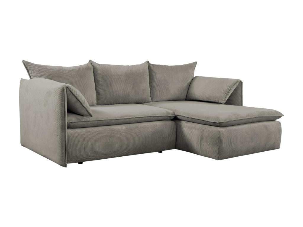 Canapé d'angle droit convertible en velours côtelé marron Ventoriq NTTM01873