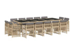 Lumenao 15-piece beige garden dining set and cushions CQPE29684