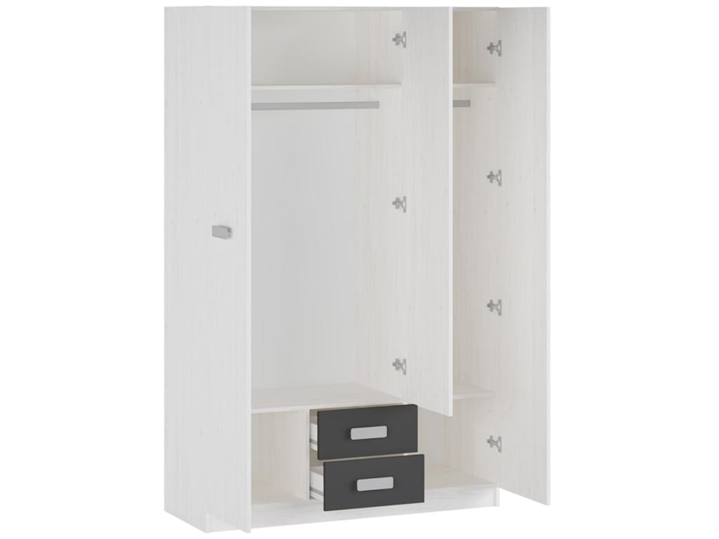 Armoire placard garde-robe 2 portes coloris andersen graphite - Longueur 60 x Profondeur 37.80 x Hauteur 208 cm FHYZ06571