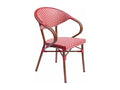 Fauteuil de bistrot parisien en aluminium rouge RHTE58906