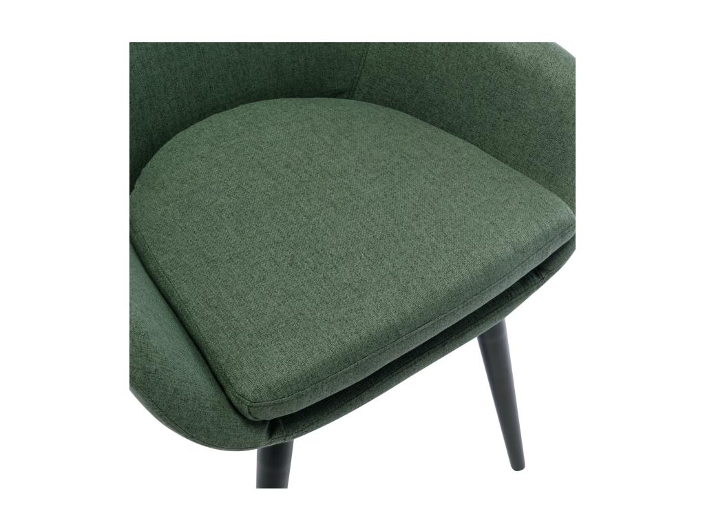 Lumenao - Scandinavian chair in forest green fabric with black metal legs x2 ZZTZ12556