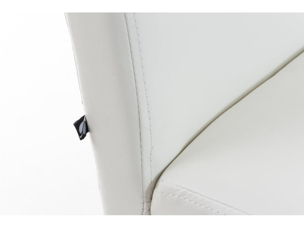 Chaise de salle à manger x1 design moderne en PVC blanc et pieds en bois marron 10 0002019 NCTS49369