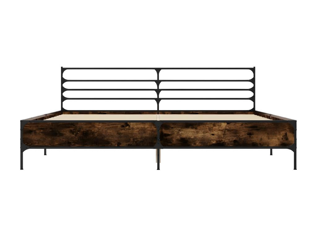 Cadre de lit sans matelas chêne fumé 200x200 cm ZHSN17260