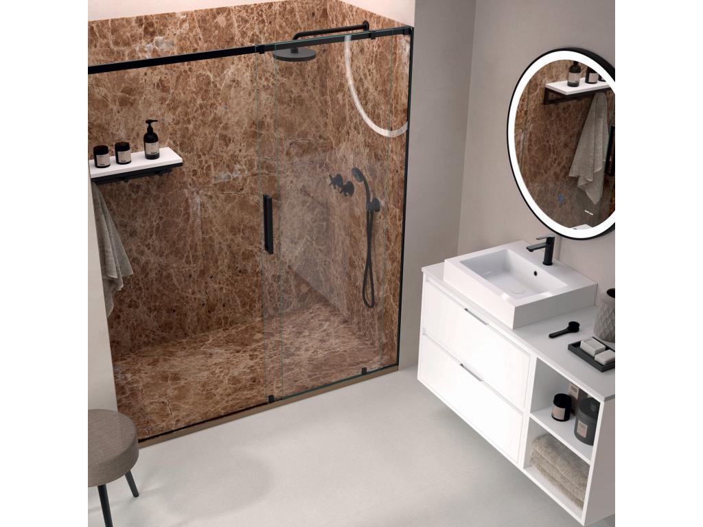 Ventoriq light brown shower tray with smooth finish, Ventoriq 3D colored grid - 180x80 cm HLBS36960