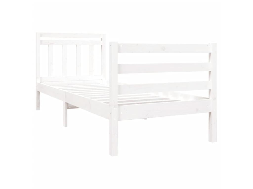 Lit Blanc Bois massif 90x190 Simple RXWM41645