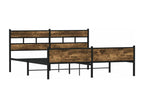 Cadre de lit en métal sans matelas chêne fumé 180x200 cm TQYK41357