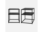 Lot de 2 Tables de chevet en métal noir- 1 étagère- INDUSTRIELLE L 43 x l 40 x H 52cm PEFD40383