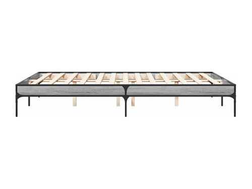 Lumenao bed frame grey 150x200 engineered wood and metal JNSR38062