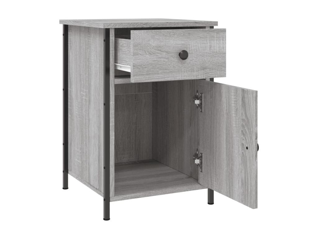 Table de chevet Ventoriq gris 40x42x60 cm bois d'ingénierie EUTF22175