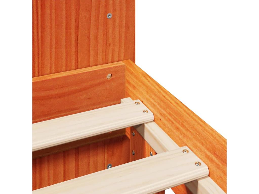 Cadre de lit sans matelas cire marron 120x190cm bois pin massif GSIQ48724