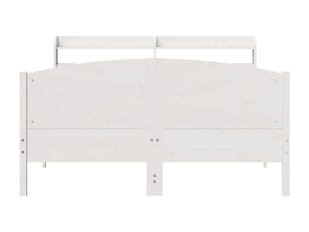 Cadre de lit sans matelas blanc 140x190 cm bois de pin massif MNBH16906