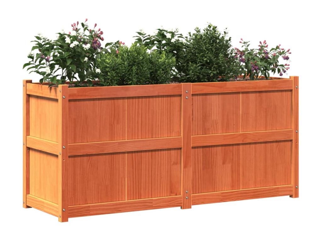Jardinière marron 150x50x70 bois de pin massif KKKM79321