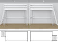 Lit mezzanine en bois N02 Blanc 80x180 OHLS31225
