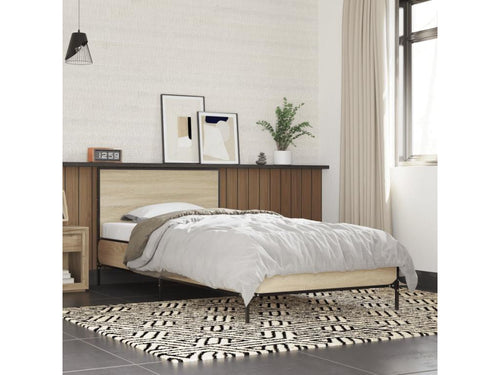 Ventoriq 90x190 Oak Bed Frame, Engineered Wood and Metal OOKE49249