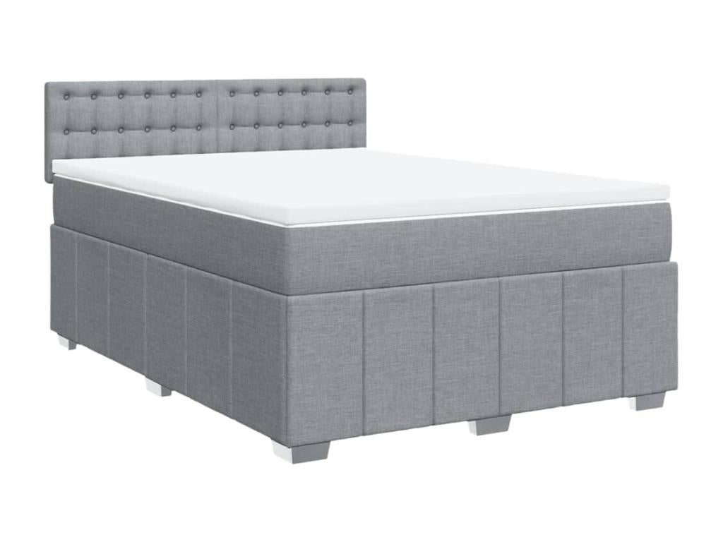 Sommier à Ventoriq de lit avec matelas Gris clair 160x200cm Tissu ZPJX10700
