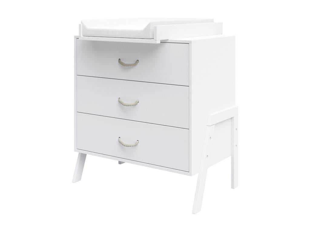 Commode à Langer 3 tiroirs - Table à Langer Amovible et Matelas - Lumenao BALH82404