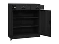 Armoire de bureau et jardinière Anthracite 90x40x125 Acier 2 NUAO93732