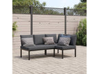 Salon de jardin 2 pièces avec coussins noir aluminium OMTZ61511