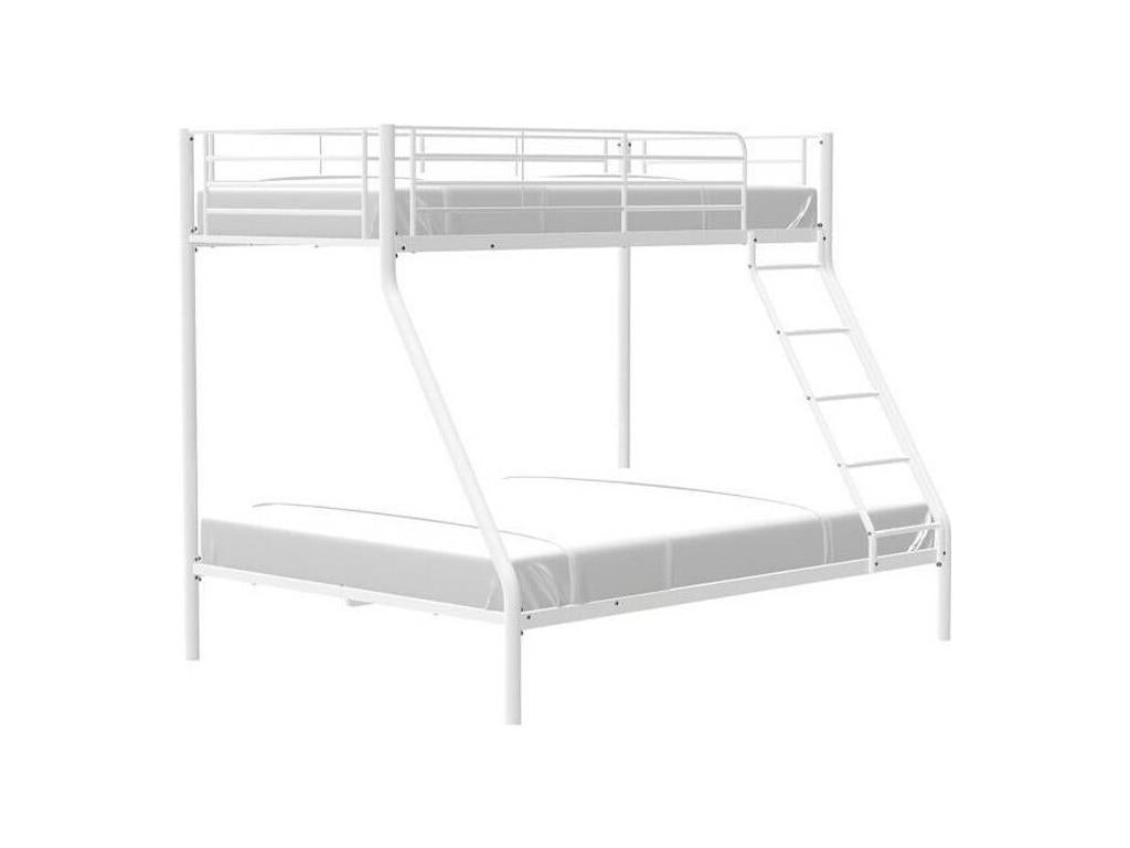 Lits superposés Boislis - Blanc - Métal - 90/140x190 cm - Sommiers inclus FYYM71004