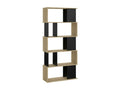 Lumenao Bookshelf, Desktop Bookcase, Mobile Book Holder, 80x29 h175 cm, Oak and Black, EHLH27820